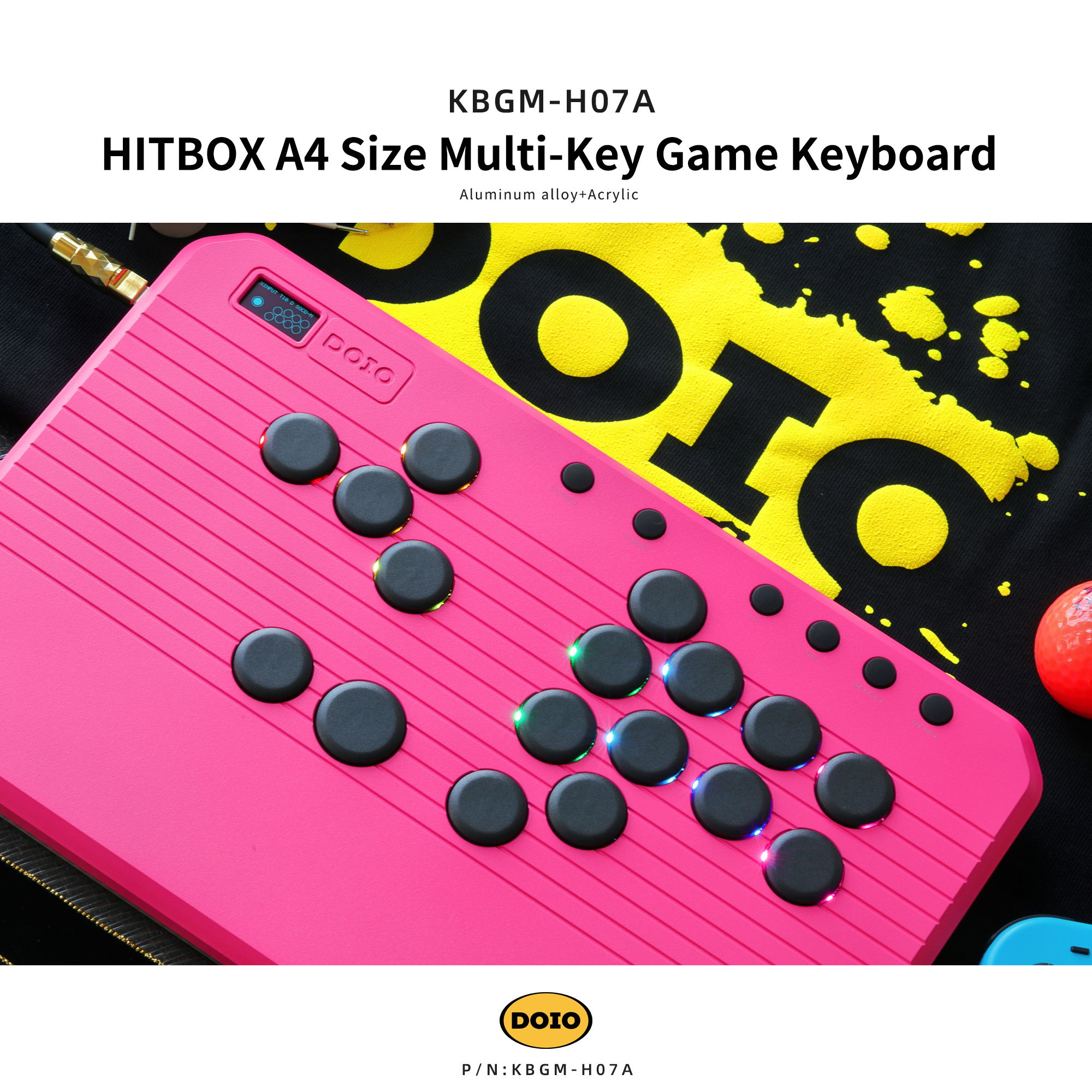 HITBOX A4 Size Multi-Key Game Keyboard KBGM-H07A